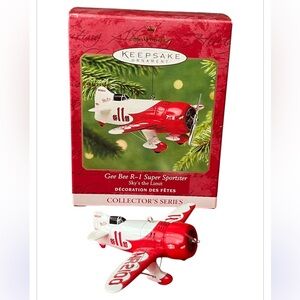 🔴 2001 Sky's the Limit Hallmark Keepsake Orn. 1932 Gee Bee R-1 Super Sportster